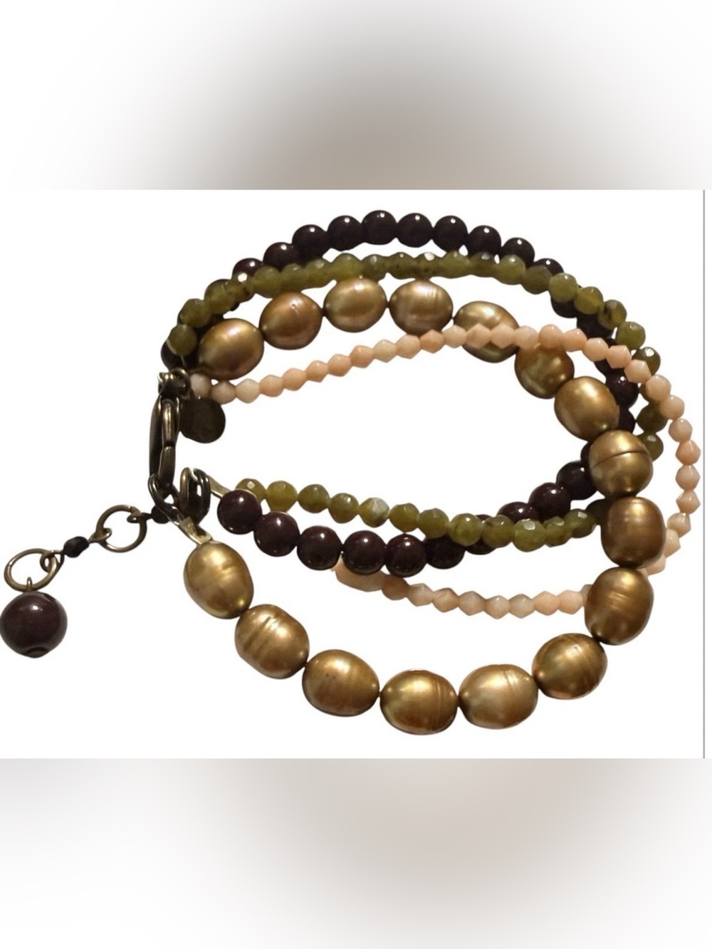 DAVID AUBREY Assorted Beads Entwined Four Strand Bracelet